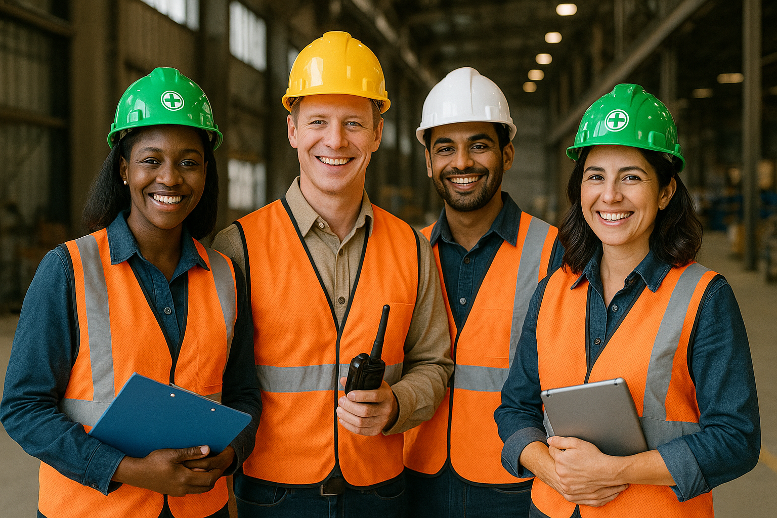 Profissionais de SST em ambiente industrial